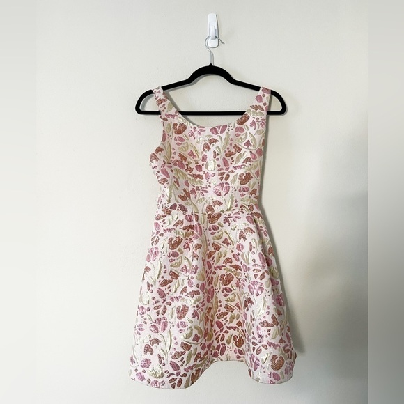 NWT FREE PEOPLE A-line Jacquard Metallic Floral Mini Dress Small - Picture 3 of 6